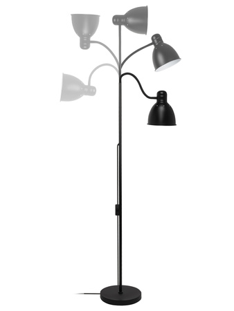 Lampa Podłogowa Czarna Regulowana, Klosz E27 na Elastycznym Ramieniu LPD-002 BLACK E27 LEDLUX