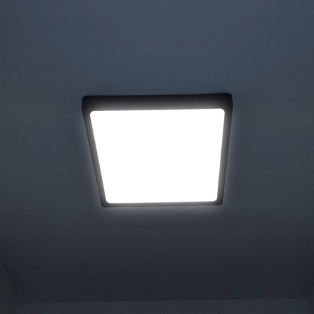 Panel LED natynkowy 24W NW czarny 22,5x22,5cm Plafon lampa sufitowa kwadrat LEDLUX