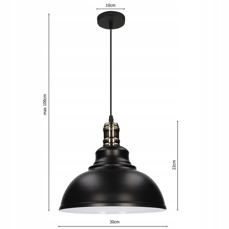 Lampa Wisząca LX- 1029 Czarna 1x E27 LEDLUX