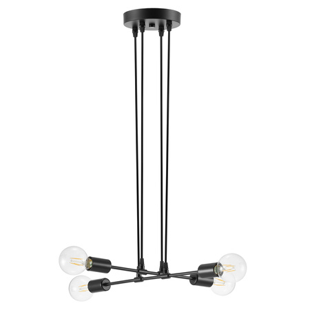 Lampa Wisząca LX- 1396 Czarna 4x E27 LEDLUX