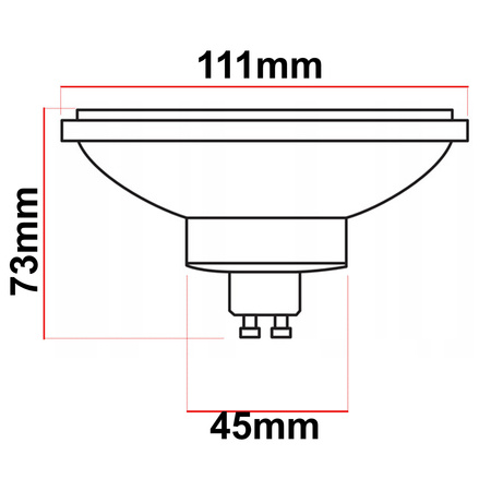 Żarówka LED GU10 ES111 AR111 BLACK 15W = 140W 1150lm 45 stopni 3000K biała ciepła  LEDLUX