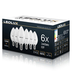 6x Żarówka LED E14 B35 10W = 90W 850lm 3000K LEDLUX