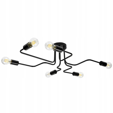 Lampa Sufitowa LX- 1108-6 Czarna 6x E27 LEDLUX