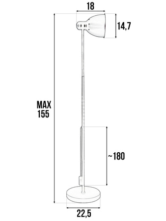 Lampa Podłogowa Biała Regulowana, Klosz E27 na Elastycznym Ramieniu LPD-002  E27 LEDLUX