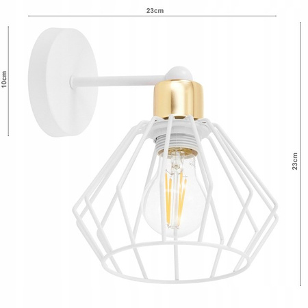 Kinkiet Lampa Ścienna LX- 1343 Biały+ Złoty  1x E27 LEDLUX