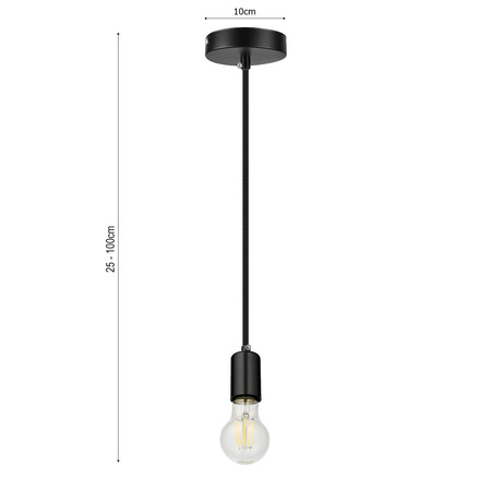 Lampa Wisząca LX- 1317 Czarna 1x E27 LEDLUX