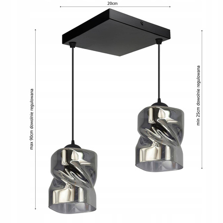 Lampa Wisząca LX- 1157 Czarna 2x E27 LEDLUX