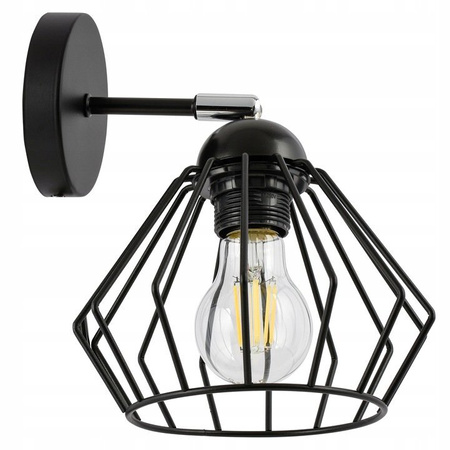 Kinkiet Lampa Ścienna LX- 1391 Czarna  1x E27 LEDLUX