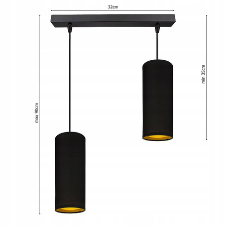 Lampa Wisząca LX- 1085 Czarna 2x E27 LEDLUX