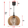 Lampa Wisząca LX-1260 Drewniana 1x E27 LEDLUX