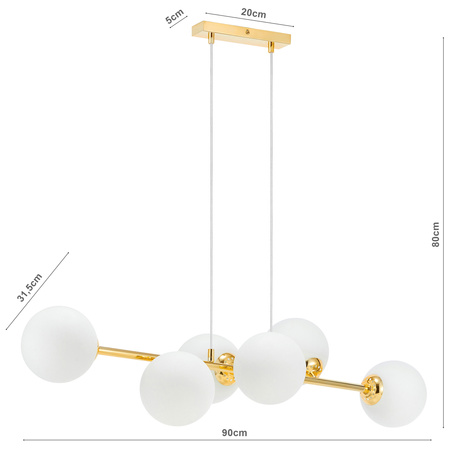 Lampa Wisząca LX-1403 Złota 6x E27 LEDLUX