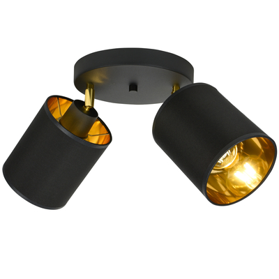 Lampa Sufitowa LX- 1377 Czarna + Złoto 2x E27 LEDLUX