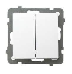 Włącznik Wyłącznik Podwójny Schodowy Biały  ŁP-10G/m/00 OSPEL AS 