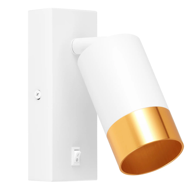 Kinkiet LED Lampa ścienna z włącznikiem biała 1x E27 LEDLUX