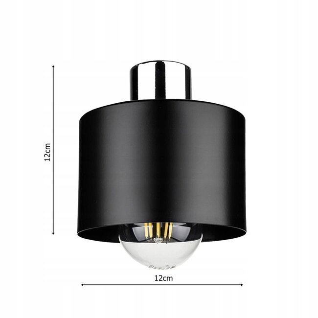 Kinkiet Lampa Ścienna LX- 1034 Czarna + Chrom 1x E27 LEDLUX