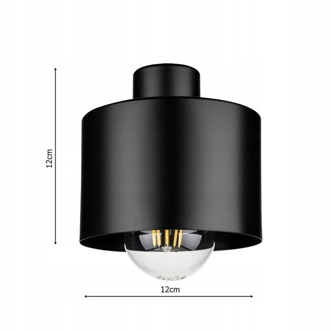 Kinkiet Lampa Ścienna LX- 1167 Czarna z Włącznikiem 1x E27 LEDLUX