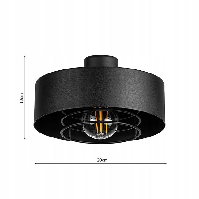 Kinkiet Lampa Ścienna LX- 1189 Czarna z Włącznikiem 1x E27 LEDLUX