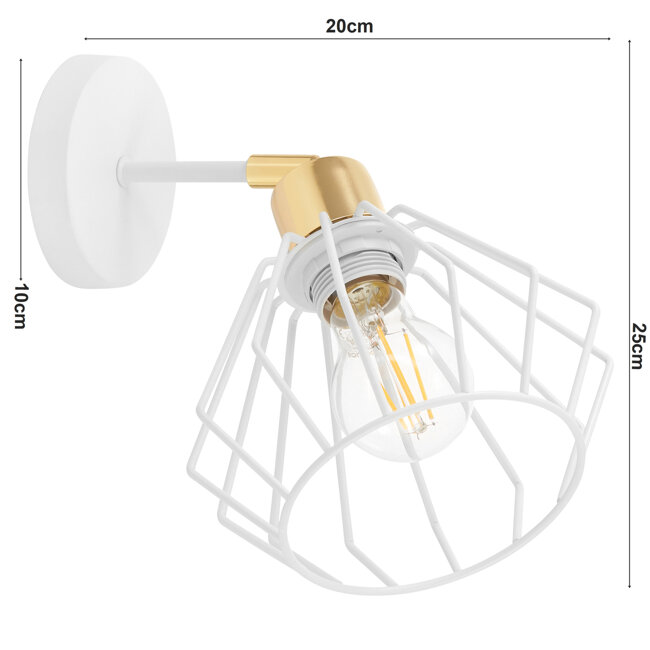Kinkiet Lampa Ścienna LX- 1366 Biały+ Złoty  1x E27 LEDLUX