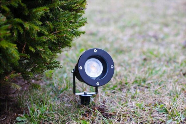 Lampa Reflektor Ogrodowa Wbijana z Przewodem + Żarówka GU10 5,5W biała neutralna LEDLUX