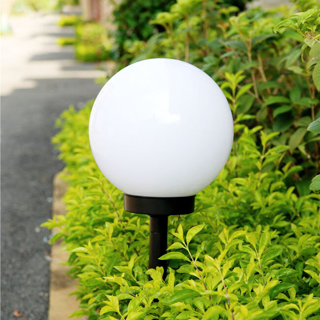 Lampa Solarna LED biała kula 10cm LSOL-001 LEDLUX