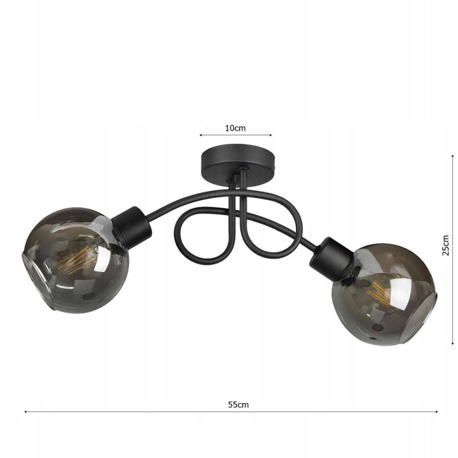 Lampa Sufitowa LX- 1205 Czarna 2x E27 LEDLUX