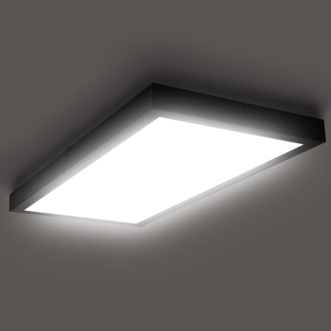 Panel LED natynkowy 36W NW czarny 60x30cm Plafon lampa sufitowa prostokąt LEDLUX