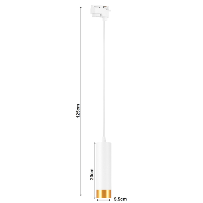 Reflektor LED szynowy LAMPA Sufitowa spot oprawa na żarówkę GU10 Biały- Złoty  LEDLUX