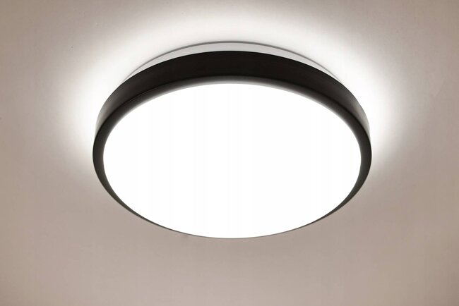 Zestaw Plafon Lampa Sufitowa LX- 924 Biały-Czarny + 2x Żarówka LED E27 A60 10W = 100W 1000lm 6000K LEDLUX