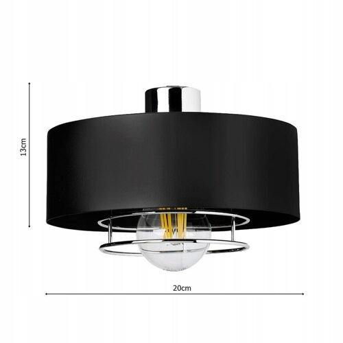 Kinkiet Lampa Ścienna LX-1189 Czarna + Chrom 1x E27 LEDLUX