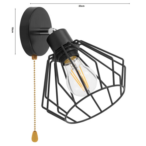 Kinkiet Lampa Ścienna LX- 1364 Czarna  1x E27 LEDLUX