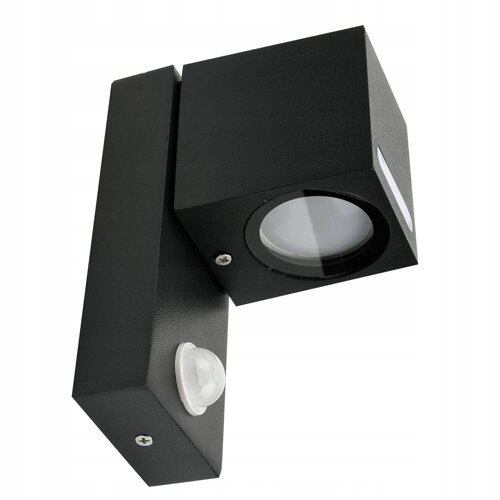 Kinkiet Ogrodowy Lampa Elewacyjna Zewnętrzna LX- 5007 Czarna Z Czujnikiem LEDLUX