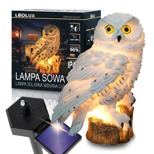 Lampa Solarna Ogrodowa SOWA Wodoodporna Duża LED LSOL-031 LEDLUX