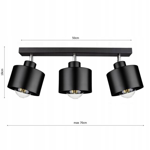 Lampa Sufitowa LX- 1031 Czarna 3x E27 LEDLUX