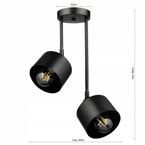 Lampa Sufitowa LX- 1032 Czarna 2x E27 LEDLUX