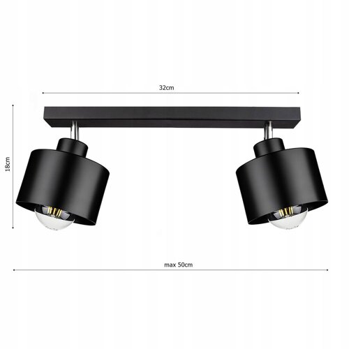 Lampa Sufitowa LX- 1107 Czarna 2x E27 LEDLUX