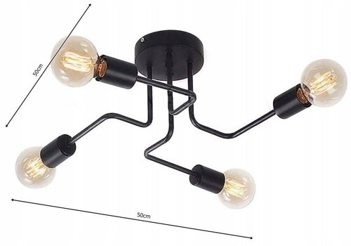 Lampa Sufitowa LX- 1108-4 Czarna 4x E27 LEDLUX