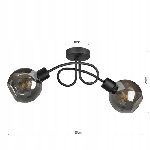 Lampa Sufitowa LX- 1205 Czarna 2x E27 LEDLUX
