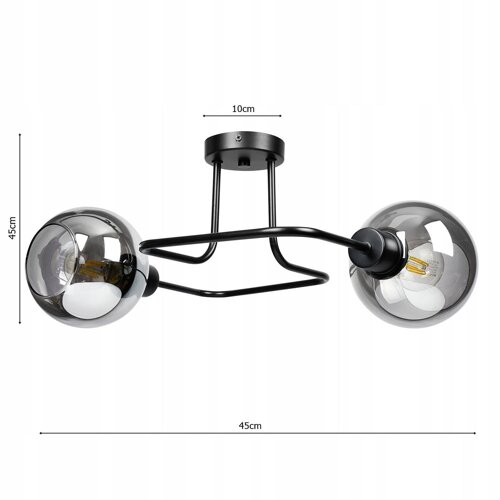 Lampa Sufitowa LX- 1210 Czarna 2x E27 LEDLUX