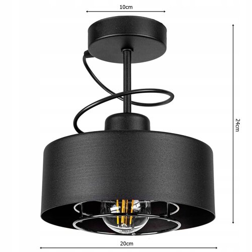 Lampa Sufitowa LX- 1259 Czarna 1x E27 LEDLUX