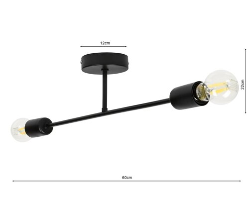Lampa Sufitowa LX- 1359 Czarna 2x E27 LEDLUX
