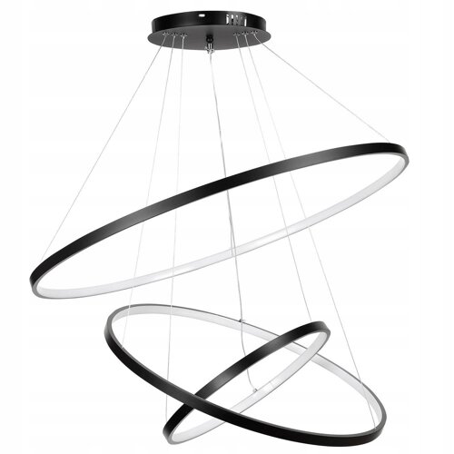 Lampa Sufitowa Wisząca LED Trzy Okręgi LX- 932 90W Czarna  biała neutralna LEDLUX