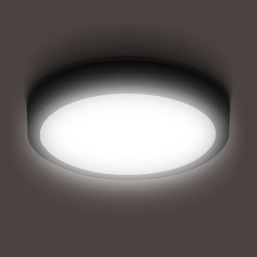 Panel LED natynkowy 24W NW czarny 22,5cm Plafon lampa sufitowa koło LEDLUX