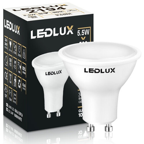 Żarówka LED GU10 5,5W = 50W 500lm 3000K LEDLUX